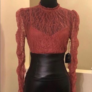 Marcela Shirring Long Sleeve Bodysuit